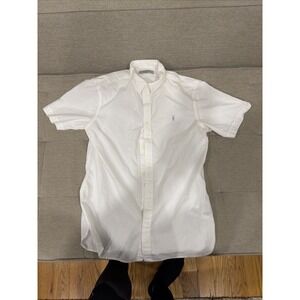 AllSaints White Short Sleeve Button Down Shirt Mens Small 100% Cotton